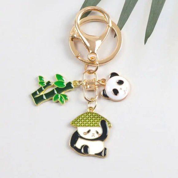 Adorable Panda Bear with Hat Keychain - Picture 1 of 2